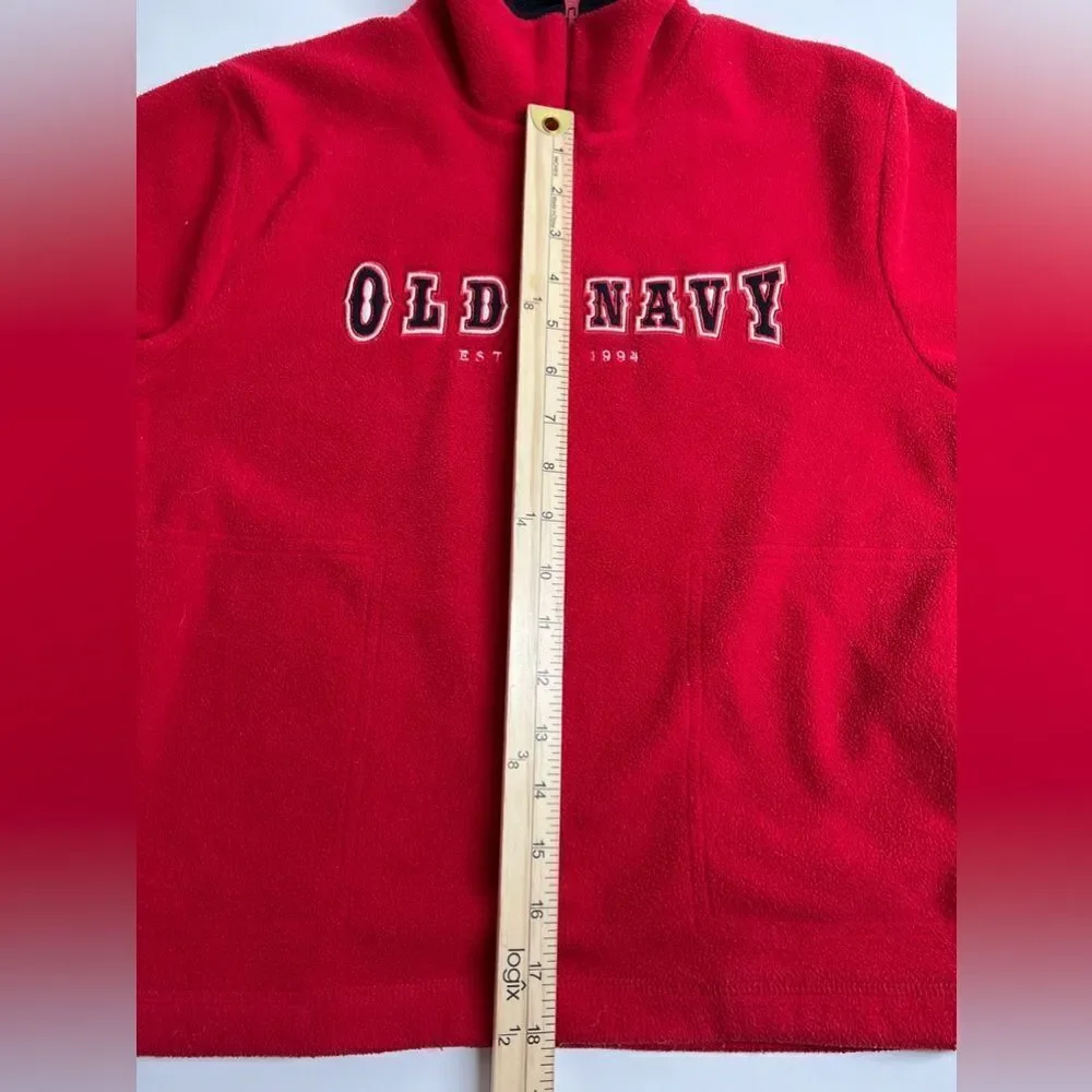 Old Navy Fleece Red Sweatshirt 1/3 Zit Kids size S